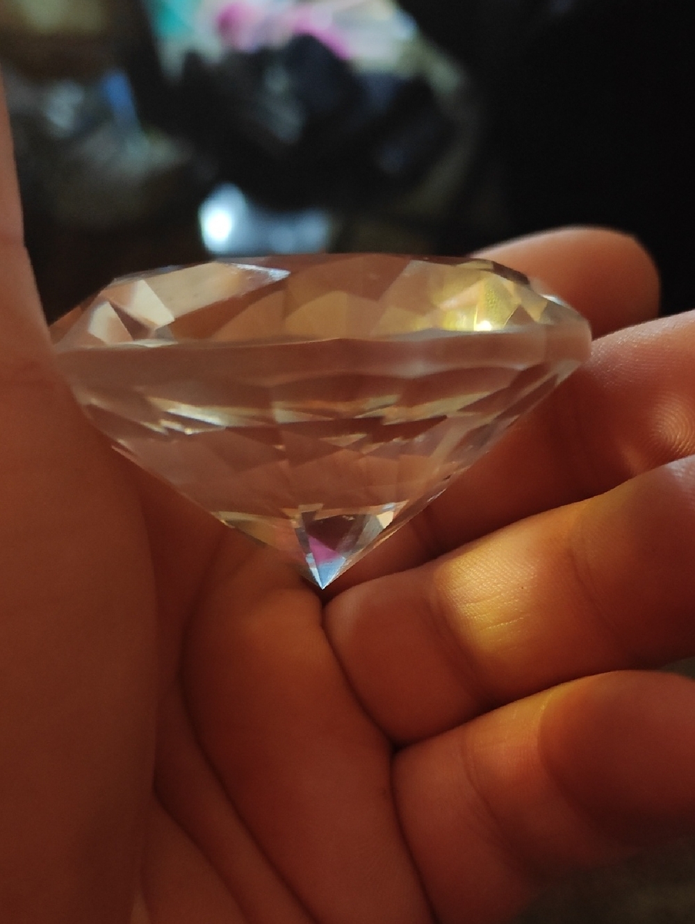 Crystal Diamond Accent Stone - Clear Faceted Décor